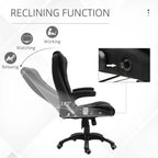 Reclining Chair w/ Heating Massage Points Relaxing Headrest Black - Executive