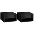 Wall-Mounted Nightstand Set - 2x Drawer, Black - Reliable Quality