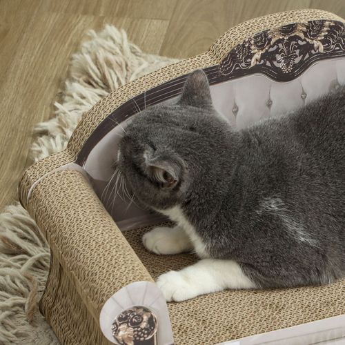 Cat Scratching Board with Organic Catnip for Indoor Cats, Brown