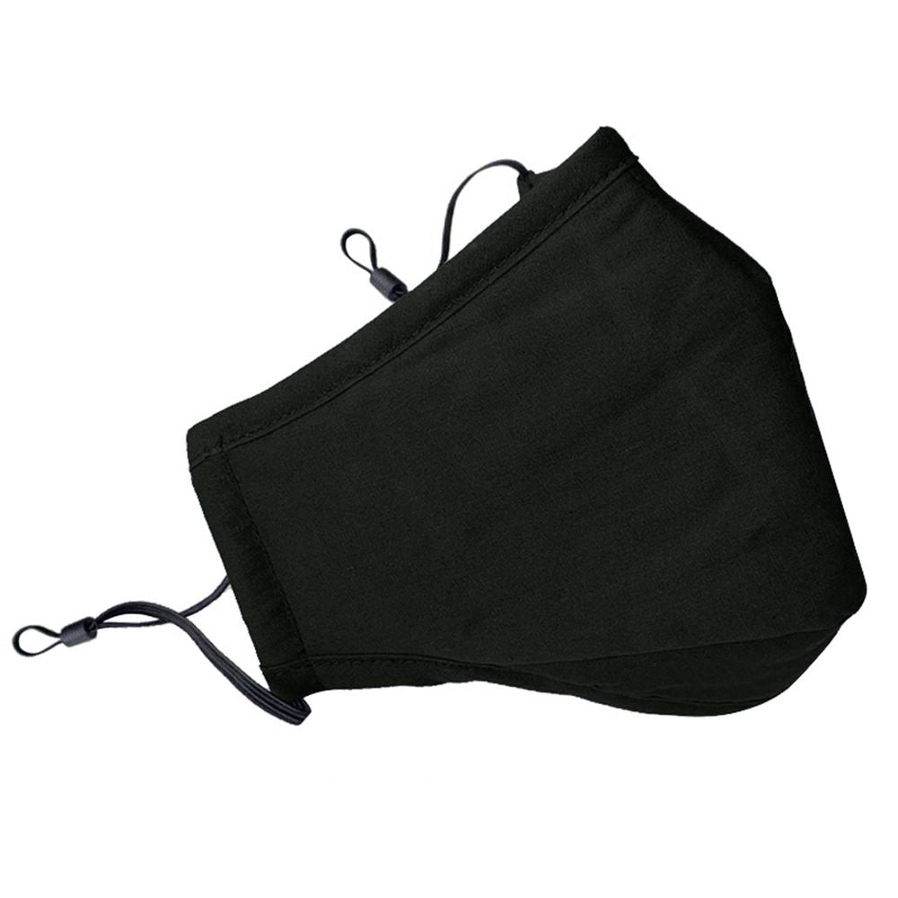 Triple Layer Reusable Cotton Face Mask - Black
