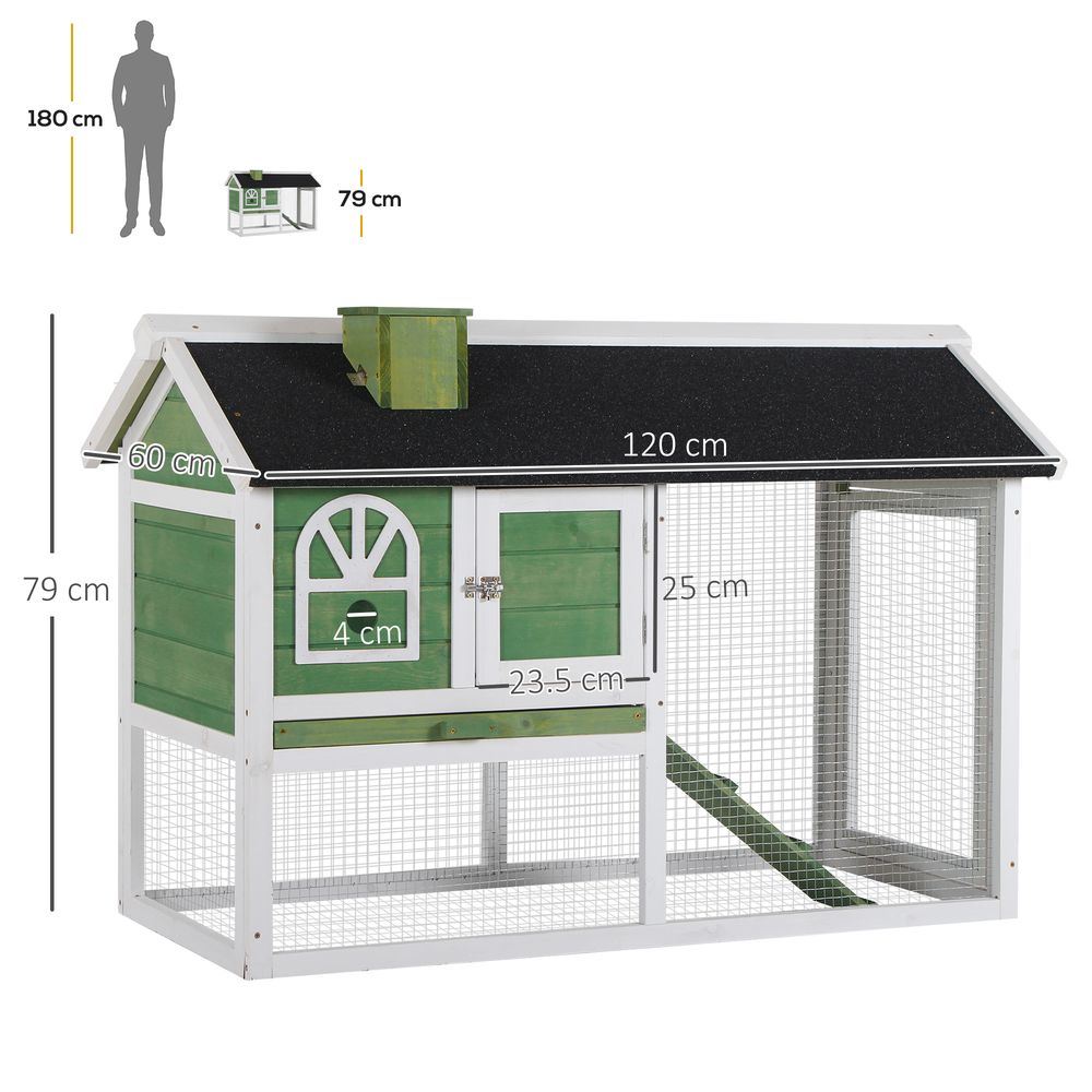 2 Tiers Rabbit Hutch and Run Wooden Guinea Pig Hutch Outdoor with Sliding Tray, Ramp, Water-resistant Roof, for 2-4 Rabbits