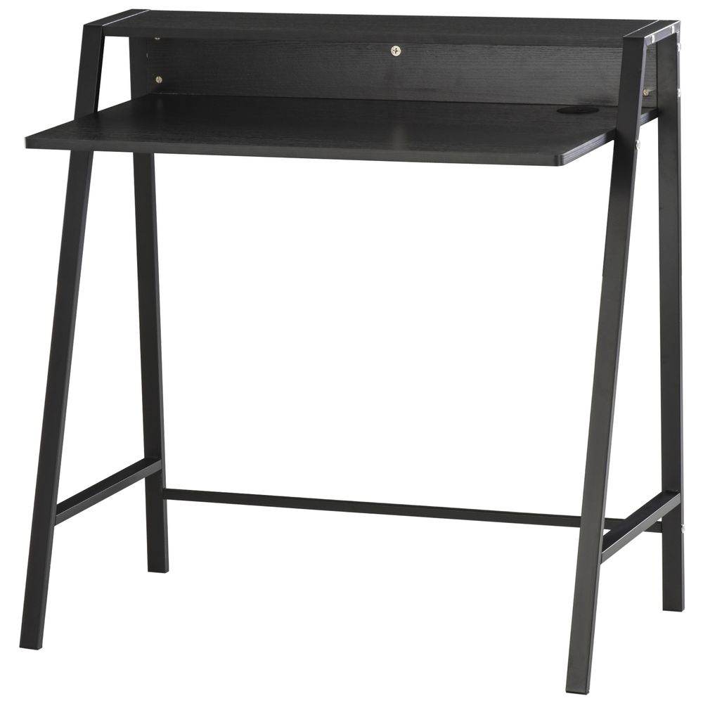 Stylish Computer Desk w/ Upper Storage Shelf, Durable Steel Frame, for Home or Office