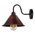 Rustic Red Vintage Wall Light Fixture Black Wall Sconce E27 Base Socket Screw Wall Mounted Swan Neck Cone Shape Shade