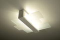 Ceiling Lamp FENIKS 2: White Wood/Glass Modern E27 - Loft Design, Scandinavian & Ultra-Modern