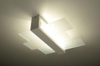 Ceiling Lamp FENIKS 2: White Wood/Glass Modern E27 - Loft Design, Scandinavian & Ultra-Modern
