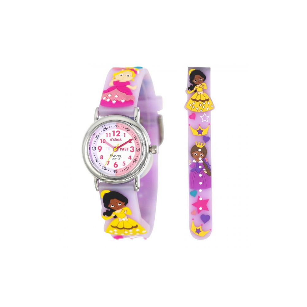 Kids 3D Cartoon Time Teacher Watch Lilac Princess: Easy to Read, for Teaching Time - Limited Stock!