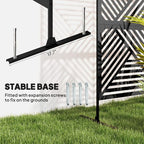 Decorative Outdoor Divider Privacy Panel with Stand, Rhombus Black