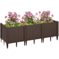 Plastic Planter Box Kit, Modular Raised Bed for Flowers, Herbs