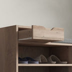 Upholstered Entryway Shoe Bench with Storage Drawer Distressed