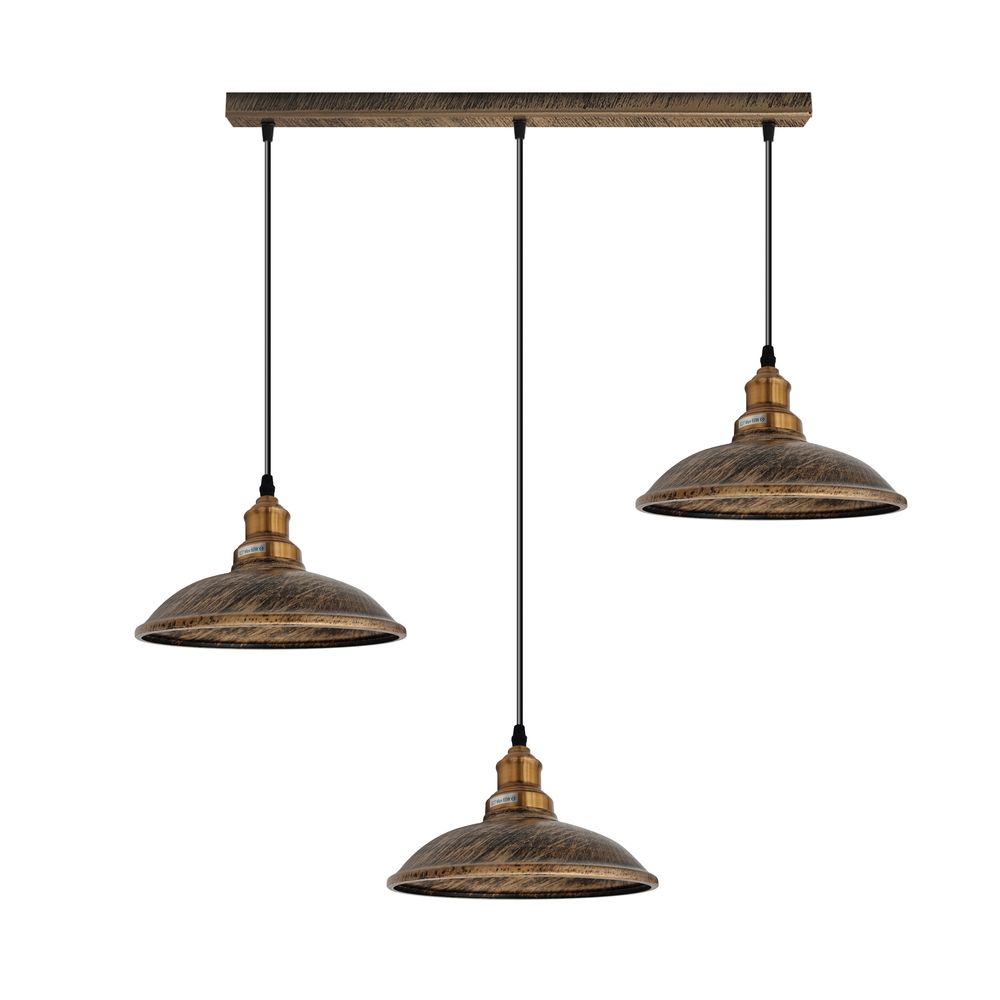 Industrial Vintage Kitchen Lights Chandelier Metal Shade Hanging E27 Pendant Brushed Copper
