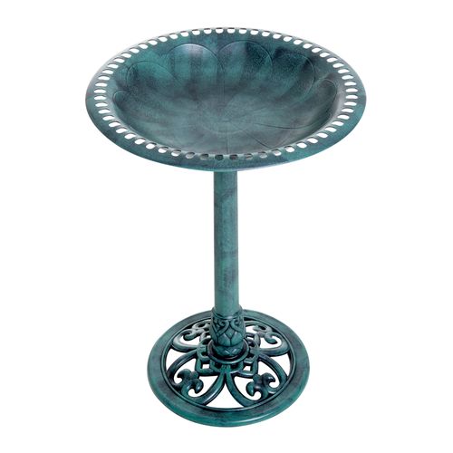 50cm Outdoor Bird Bath Fountain, Decrative Garden Feeder Stand Green