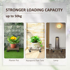 Wooden Plant Stand Set - 2 Pack - with Wheels - Flowerpot Holder