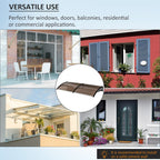 Clear Polycarbonate Curved Awning - 80x195x23cm - Black