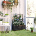 Metal Raised Garden Bed Planter Box with Trellis, 90 x 40 x 120 cm