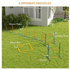 4 Pcs Dog Agility Training Equipment, Dog Outdoor Games w/ Carry Bag
