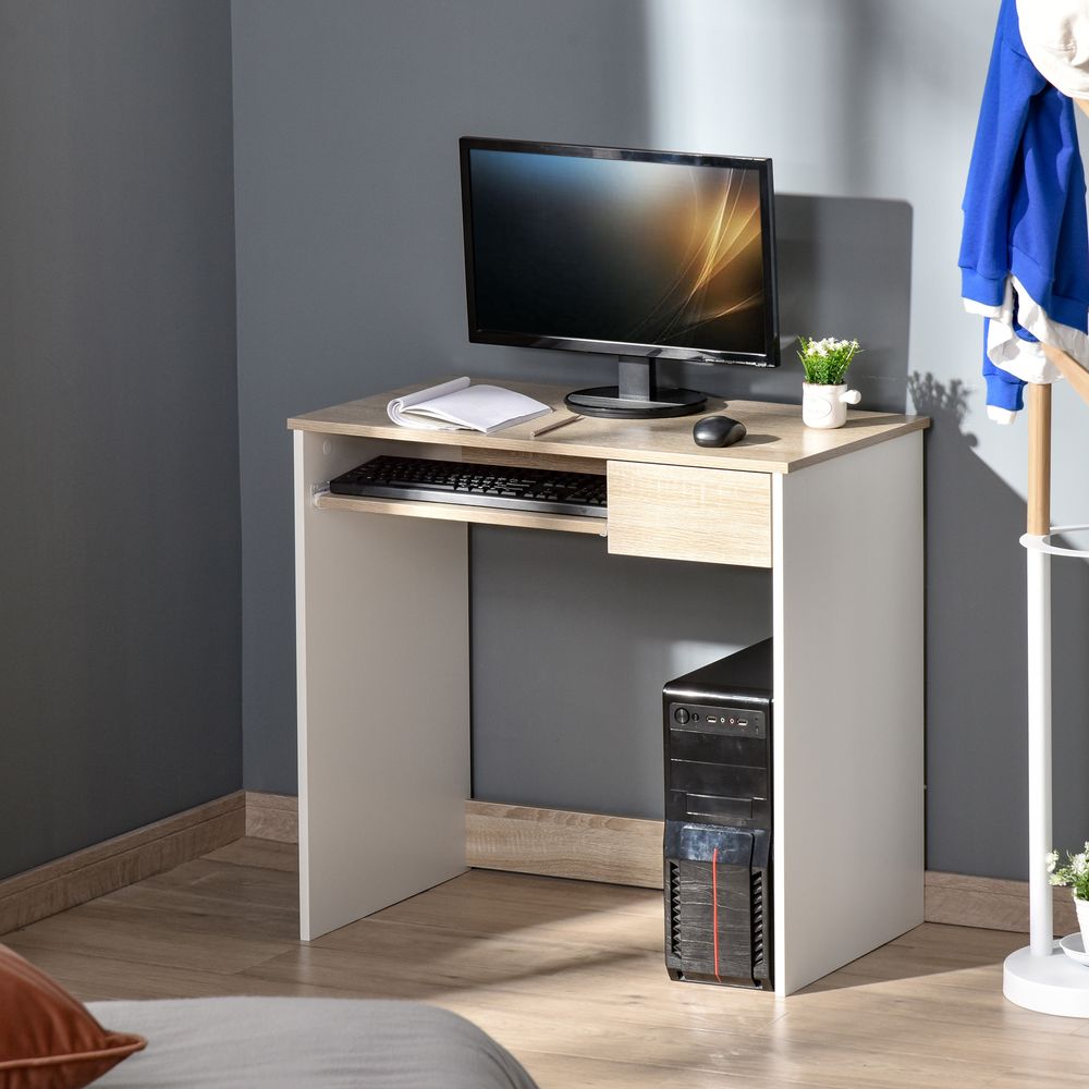 Oak Computer Desk: Space-saving, durable, and stylish. for study, office, or bedroom. Shop now!