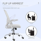 Mesh Swivel Office Chair Task Computer Chair w/ Lumbar Support, White