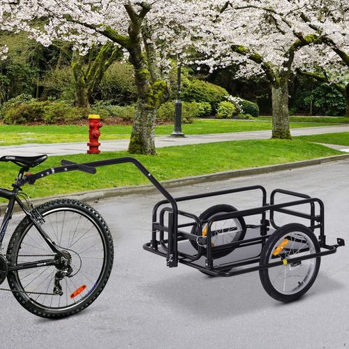 Folding Bicycle Cargo Storage Cart and Luggage Trailer with Hitch