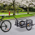 Folding Bicycle Cargo Storage Cart and Luggage Trailer with Hitch