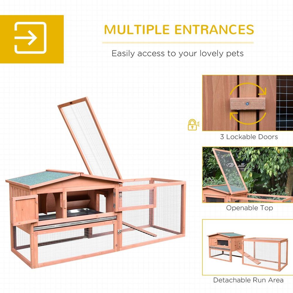 Wooden Rabbit Hutch 2 Tier Large Coop Run - Durable, Spacious, Versatile