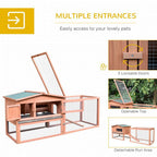 Wooden Rabbit Hutch 2 Tier Large Coop Run - Durable, Spacious, Versatile