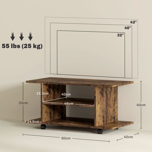 Modern TV Cabinet Stand Storage Shelves Table Mobile