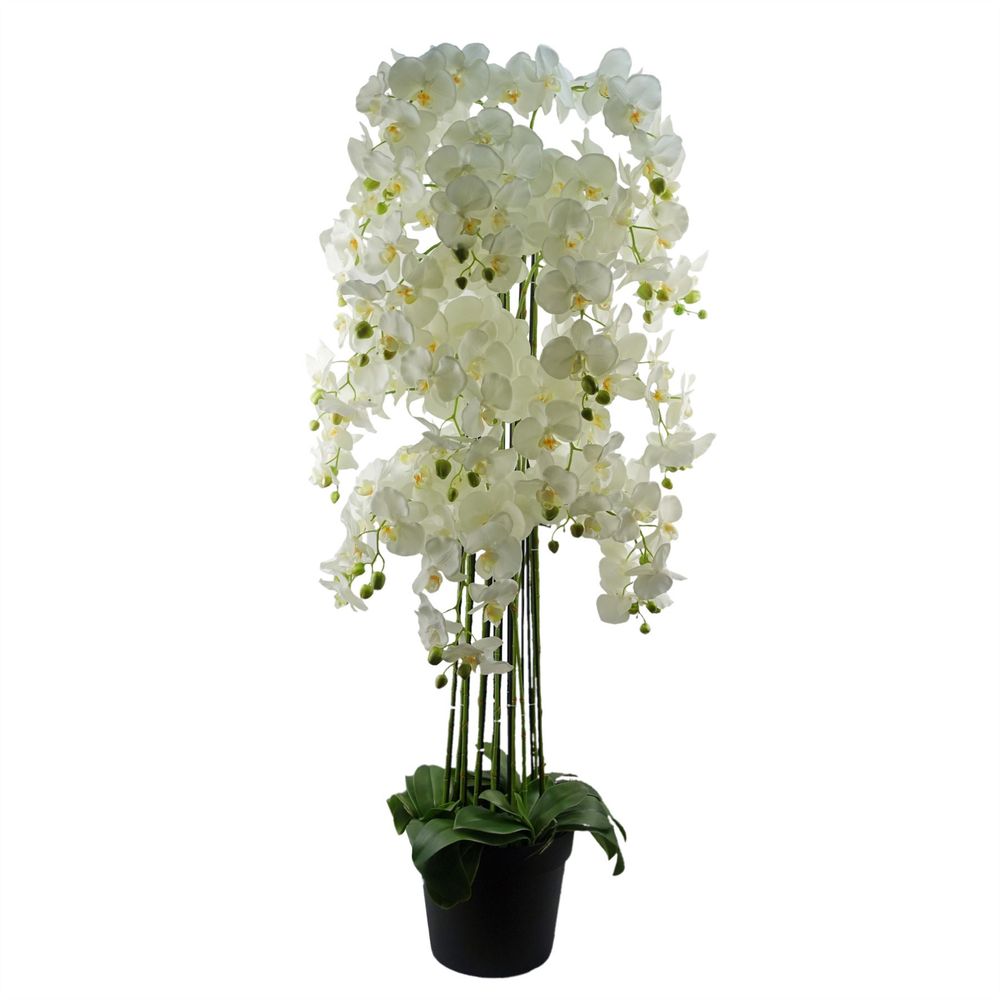 150cm Giant White Orchid Plant - Artificial - 189 Real Touch Flowers