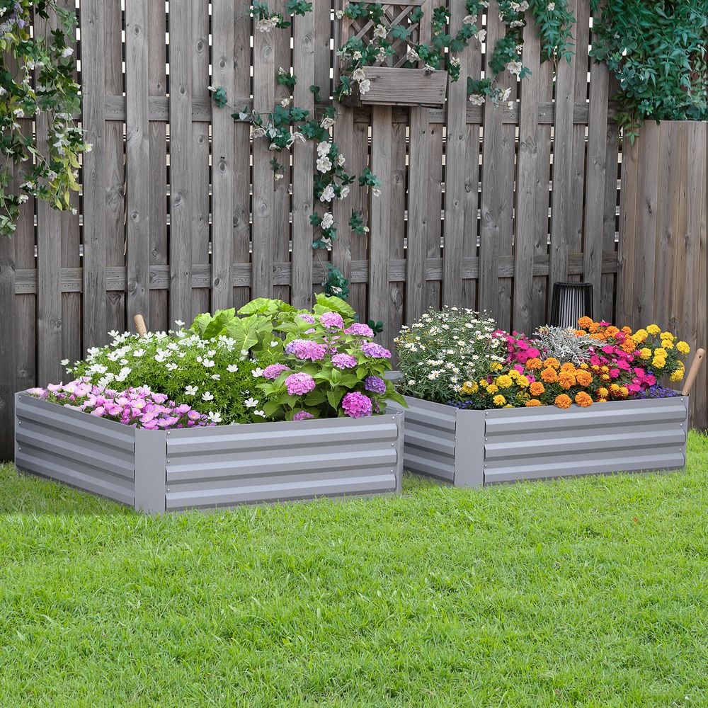 Raised Garden Bed: Durable Steel Frame, 1m x 1m - for Organizing Plants & Vegetables