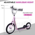 Teen Scooter Adjustable Height Dual Brakes Rubber Wheels Kickstand