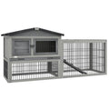 Rabbit Hutch Pet House Outdoor Run Design w/ Water-Resistant Paint Ramp with Level Detail