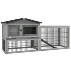 Rabbit Hutch Pet House Outdoor Run Design w/ Water-Resistant Paint Ramp with Level Detail