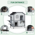 Kitten Condo - Openable Roof, Catio Enclosure, White