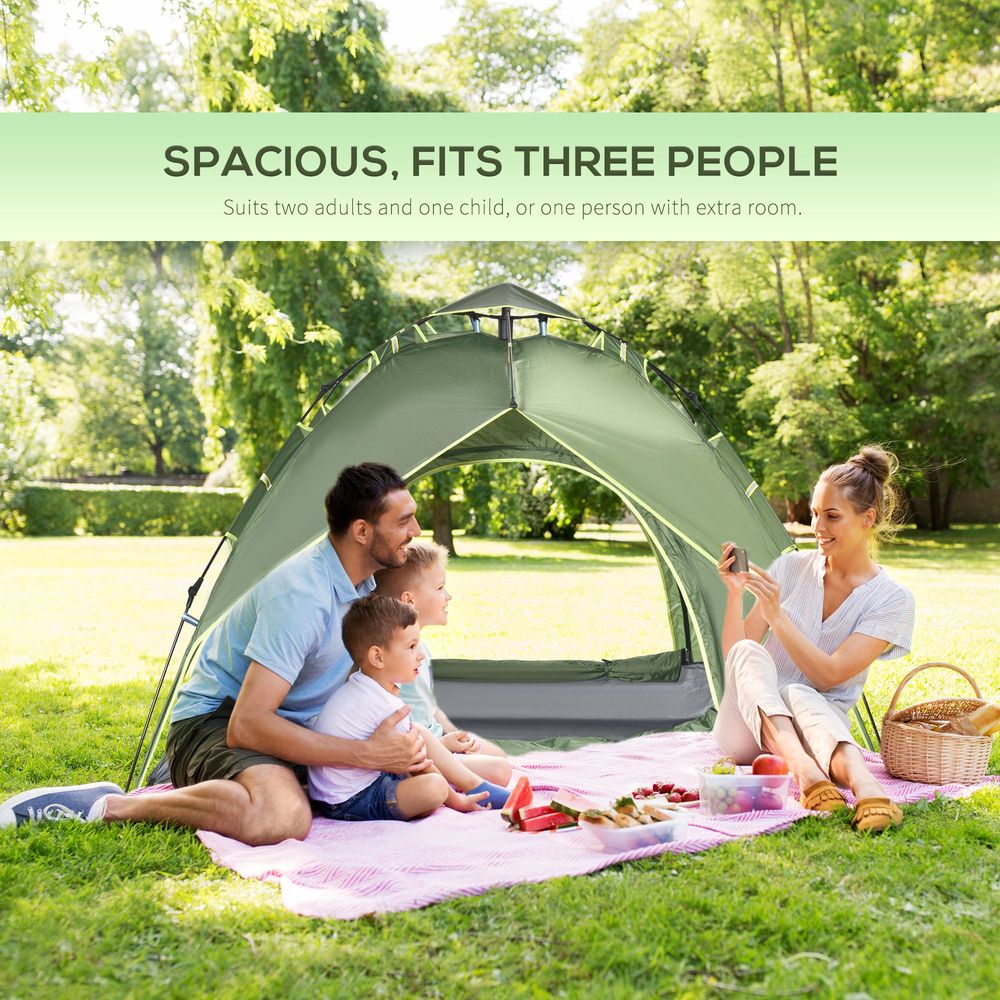 2-Person Pop Up Tent. for Camping, Festivals, Hiking, and Family Travel. Water-Resistant & Double Layered