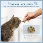 2 in1 Cat Scratcher with Catnip, Cardboard Lounge Bed, Blue