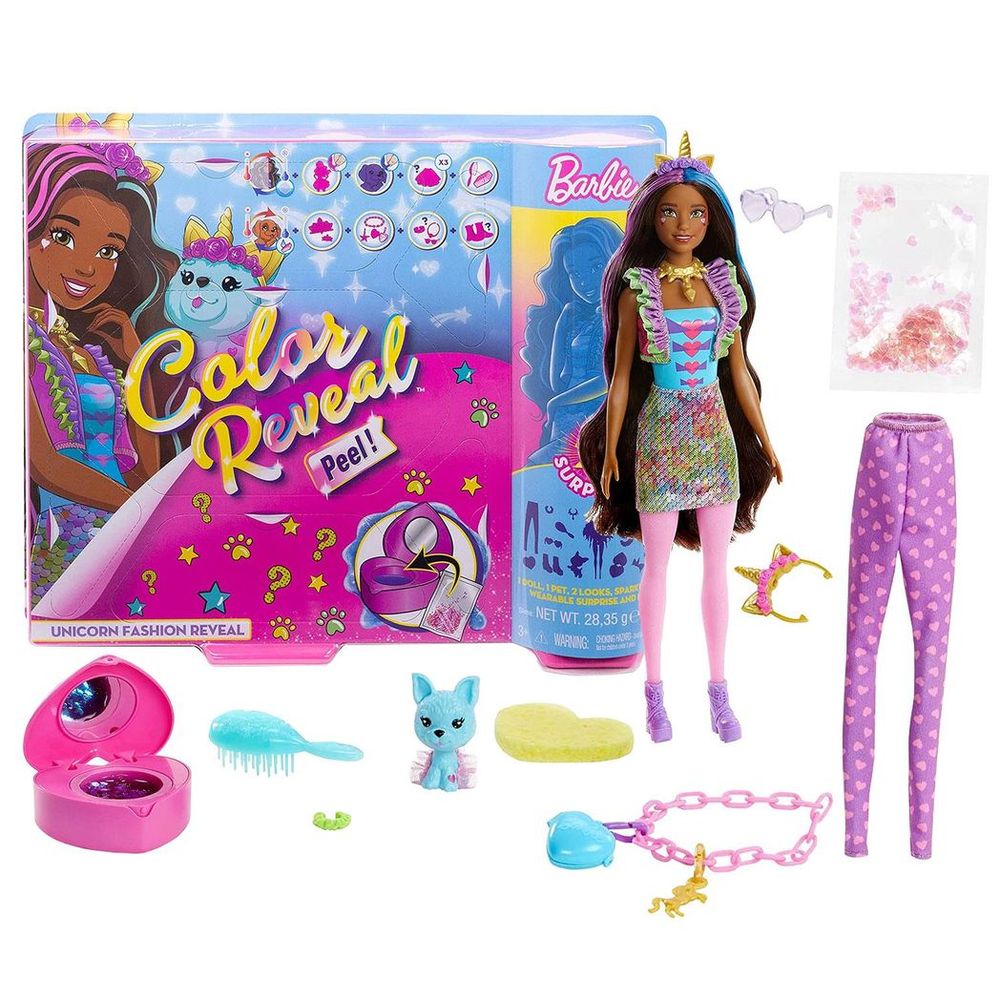 Colour Reveal Unicorn Doll Toy - 25 Accessories - Kids Gift