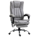 Comfort 6-Point Vibrating Massage Office Chair - Grey - Microfibre Upholstery