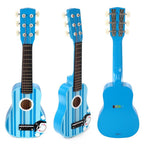 Authentic Wooden Stripe Blue Pirate Guitar - Childrens Musical Instrument