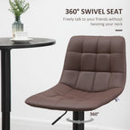 Brown Adjustable Stools: Swivel & Footrest, Set of 2 - Pub Home Furnishings