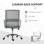 Ergonomic Office Chair Adjustable Height Mesh Chair with Swivel Wheels Grey