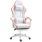 Racing Style Gaming Chair with Reclining Function & Footrest - Pink