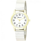 Women's Bold Number Dial Expander Bracelet Watch Gold White