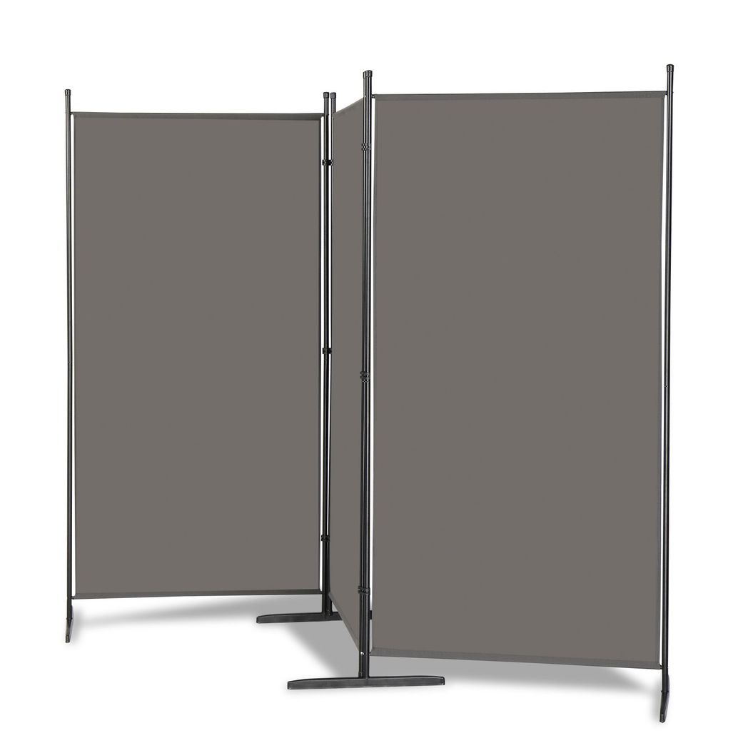 Steel Frame Folding Screen - Grey, 3 Panels