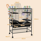Large Hamster Cage, Rat Cage with Wheels, Tubes, Storage Shelf, Ramps