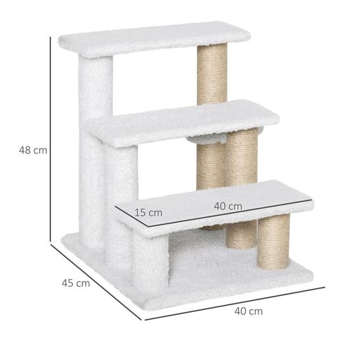Pet Stair with 4-step Climb Ladder, Scratching Posts
