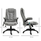 Executive Reclining Chair w/ Heating Massage Points Relaxing Headrest Grey with Function Detail