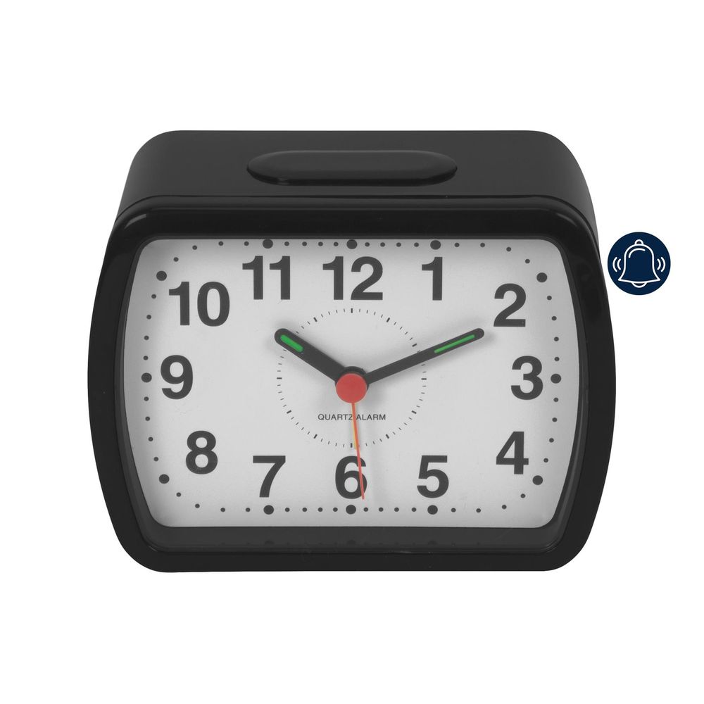 Classic Black/Green Quartz Alarm Clock 5184B
