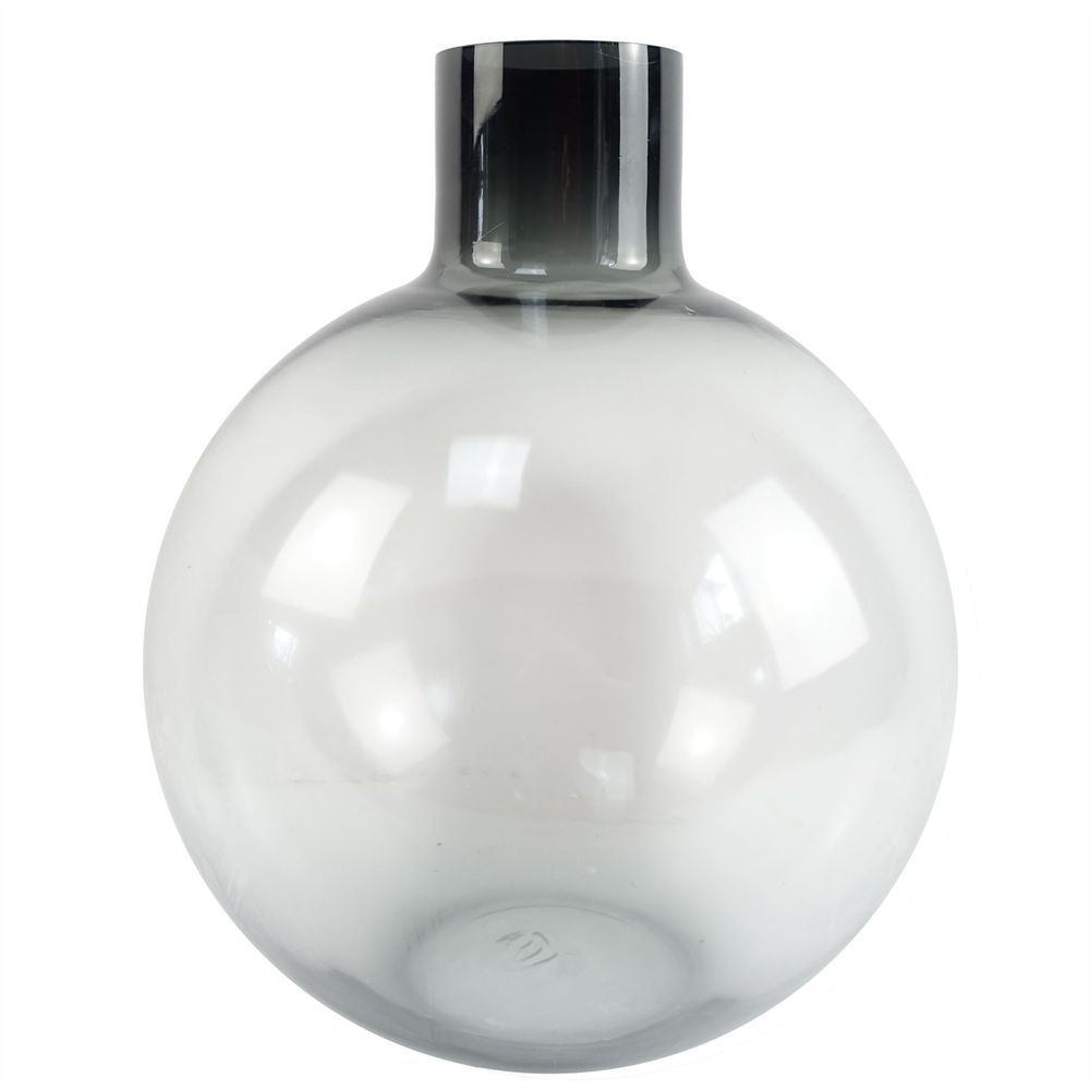 40cm Grey Smoke Glass Vase - Oversized Vase for Stunning Floral Displays