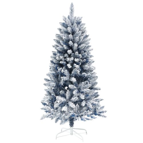 5 Foot Artificial Blue Snow Flocked Christmas Tree with Hinged Branches