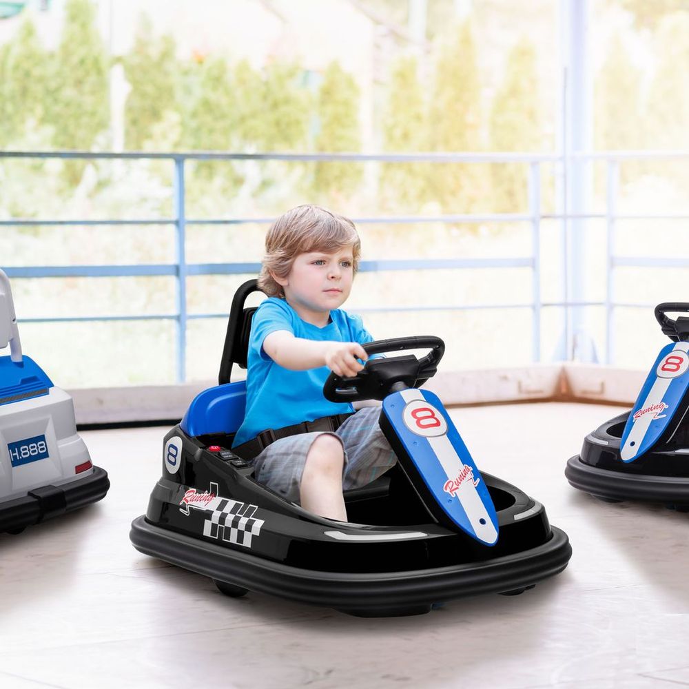 Innovative 6V Kids Bumper Car - 360° Rotation - 2 Speeds - Black