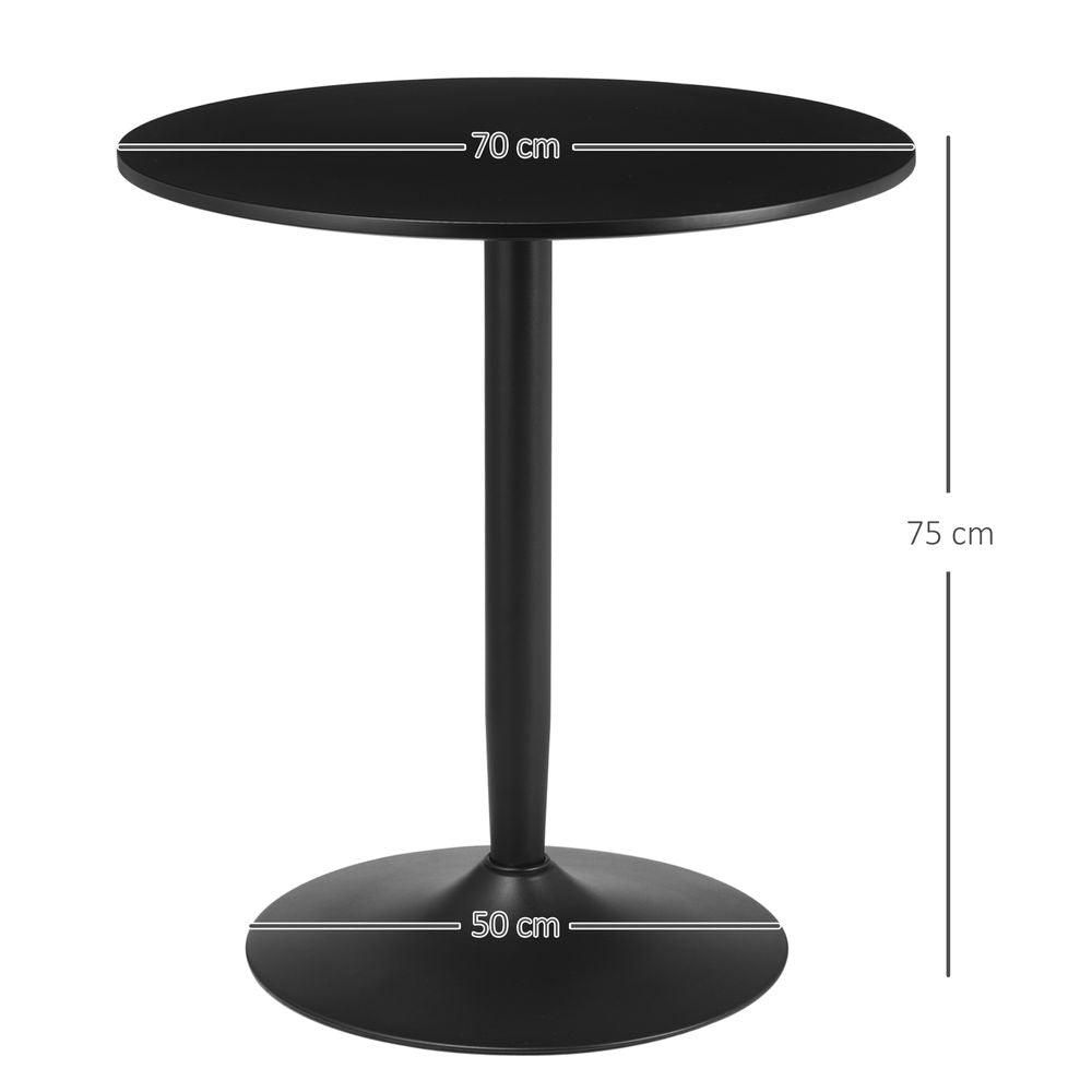 Round Dining Table: Steel Base, Non-slip Pad for Living Room - for Relaxing & Dining